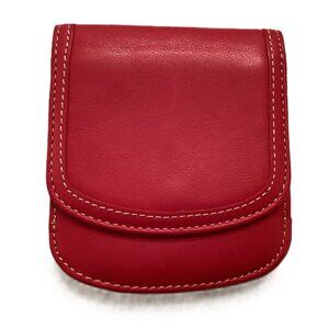 The Original Taxi Wallet, Leather, Red, Compact Design 4" X 3.5"